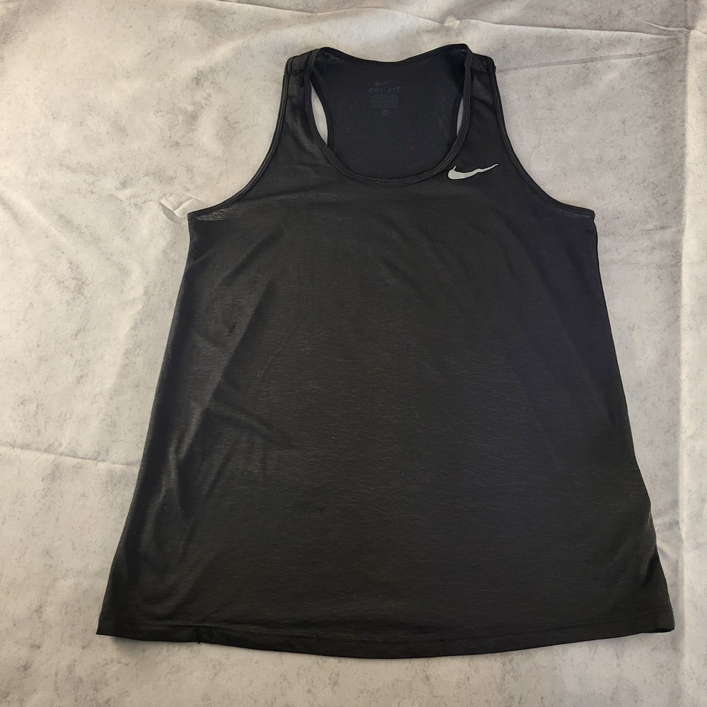 Nike Dri-FIT Women's XS Sheer Black Racerback Tank Scoop Neck Moisture Wicking